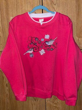 embroidered bird crewneck